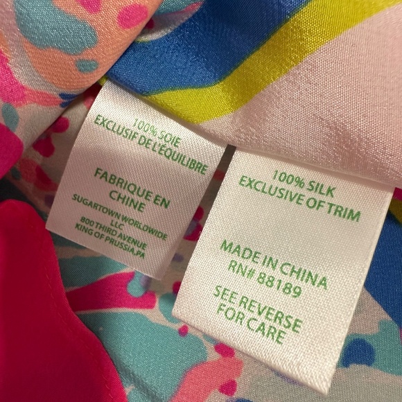 Lilly PULITZER EUC Lettie Silk Caftan top Size L/XL - Picture 3 of 9
